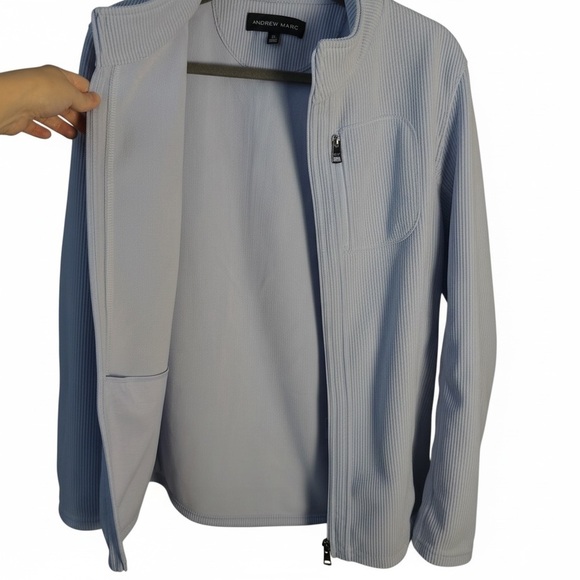 Andrew Marc Ribbed Full Zip Jacket - Picture 4 of 7